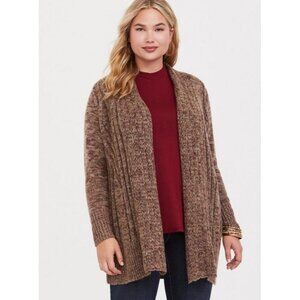 Torrid Longline Cardigan Sweater Chunky Knit Duster Neutral Tone Torrid Size 0